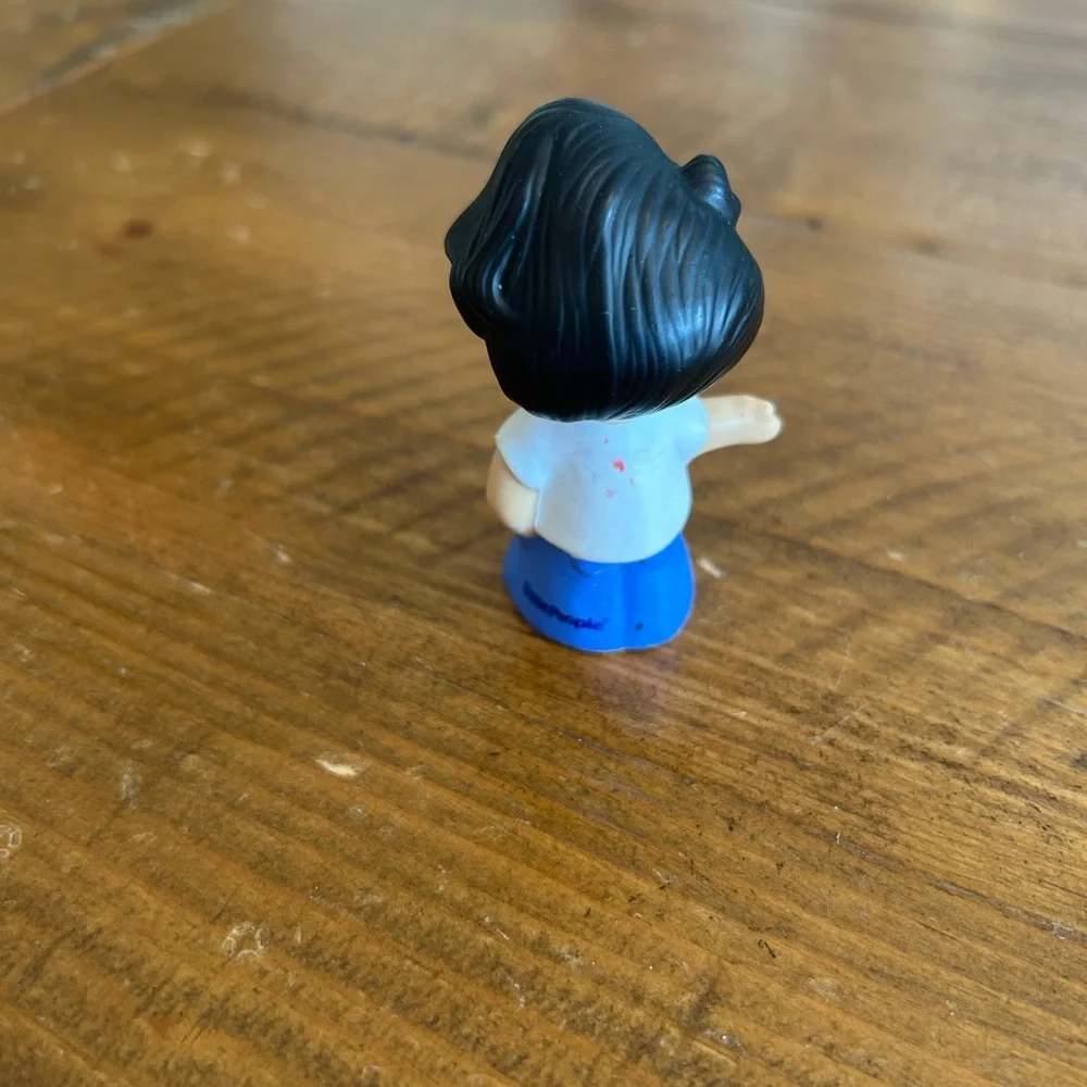 Fisher Price Little People boy with suspenders as is